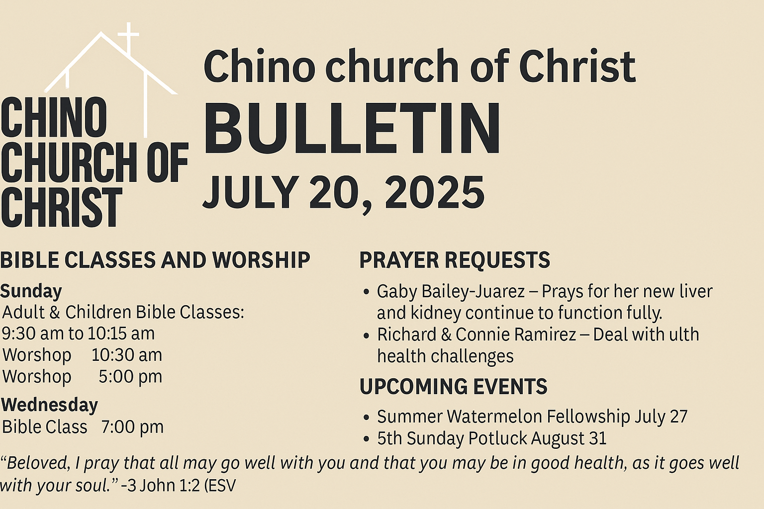 Bulletin July 20 2025