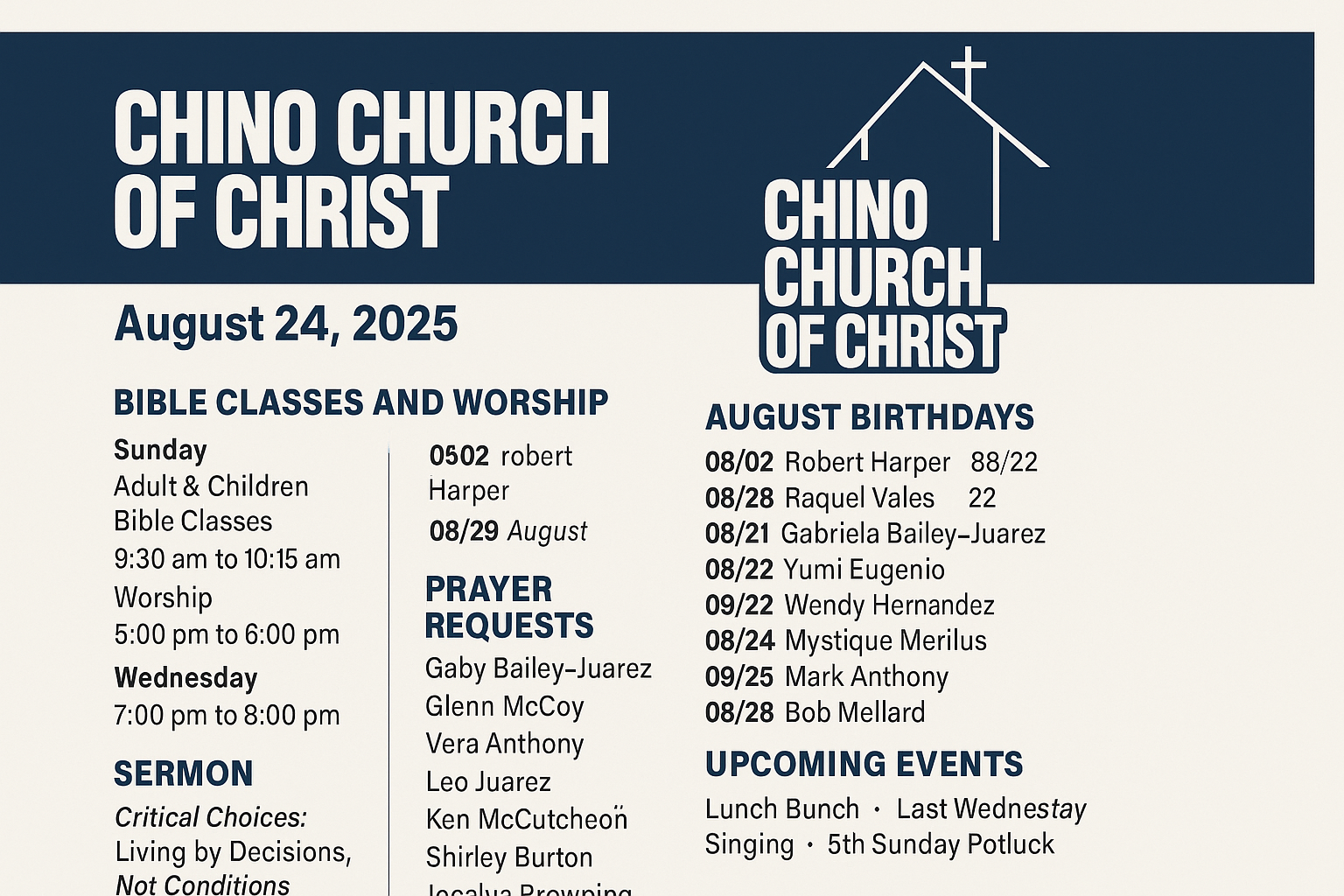 Bulletin August 24 2025